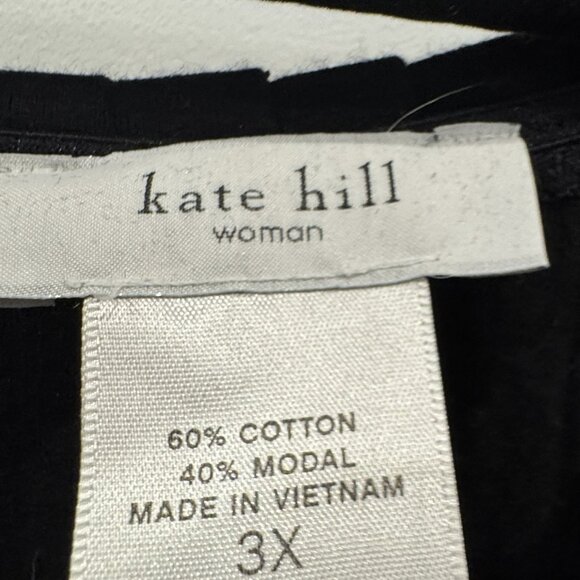 Kate Hill Black Short-Sleeve Top EUC - Picture 3 of 5